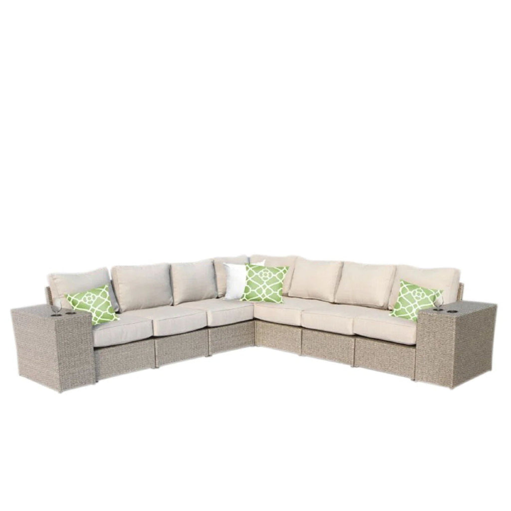 Rattan Sectional Sofa Set With Cushions by Unique Piece Furniture