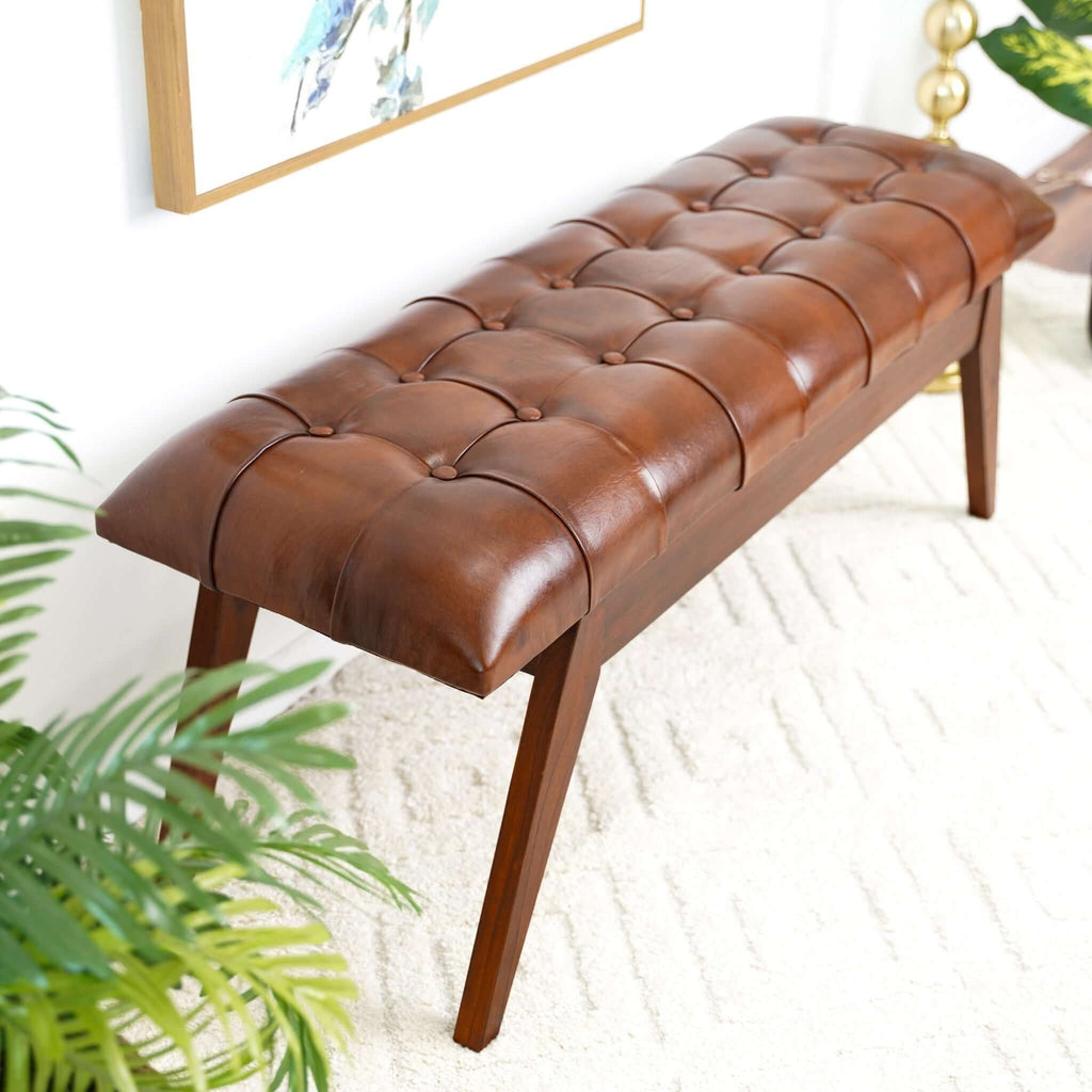Maja - Bench - Cognac / Dark Brown by Unique Piece Furniture