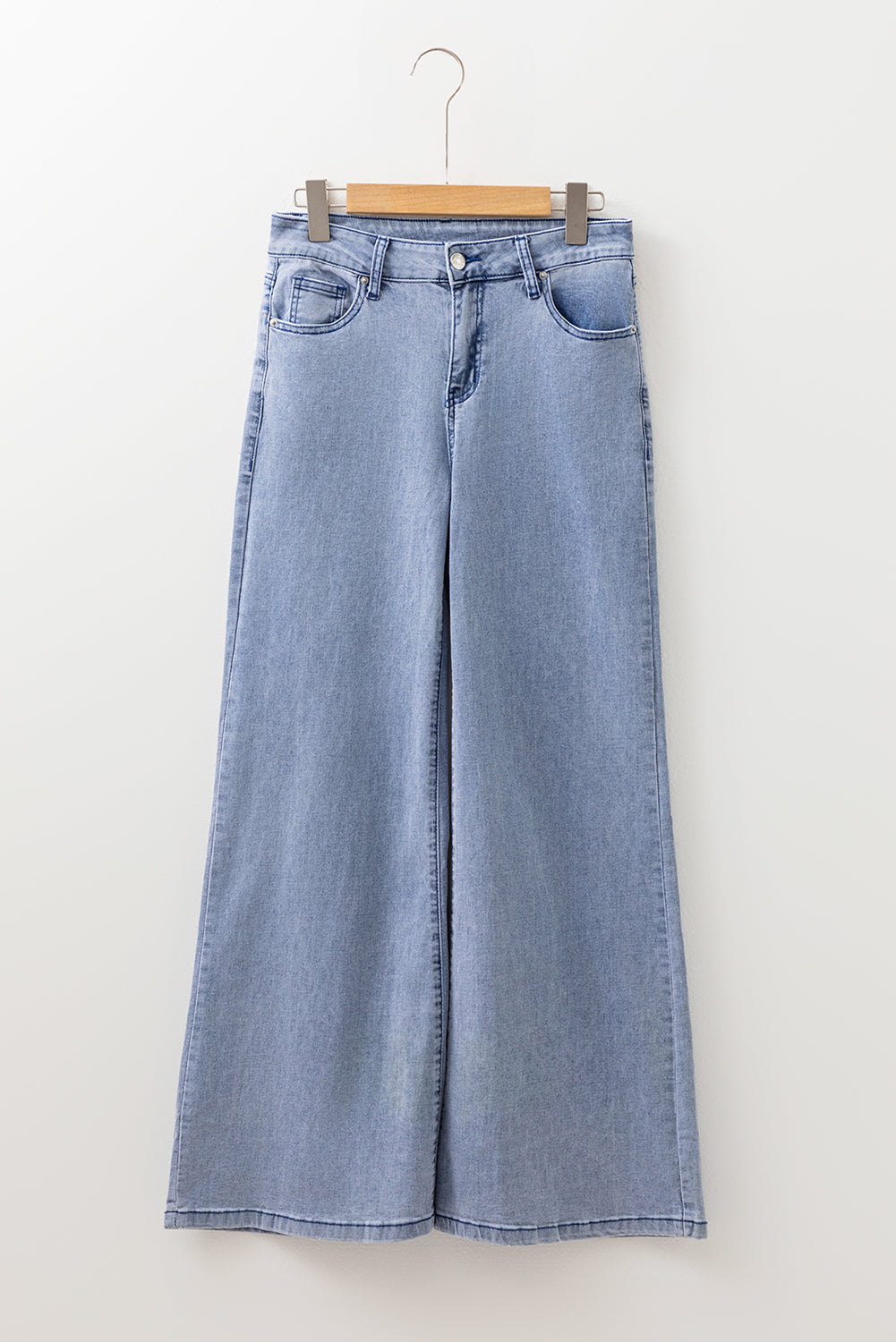 Dirty blue High Waist Button Zip Fly Bell Bottom Jeans by Wild and Free Boutique