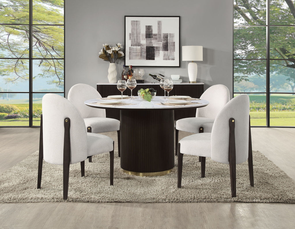 Clayten - Around Dining Table - Marble / Espresso by Unique Piece Furniture