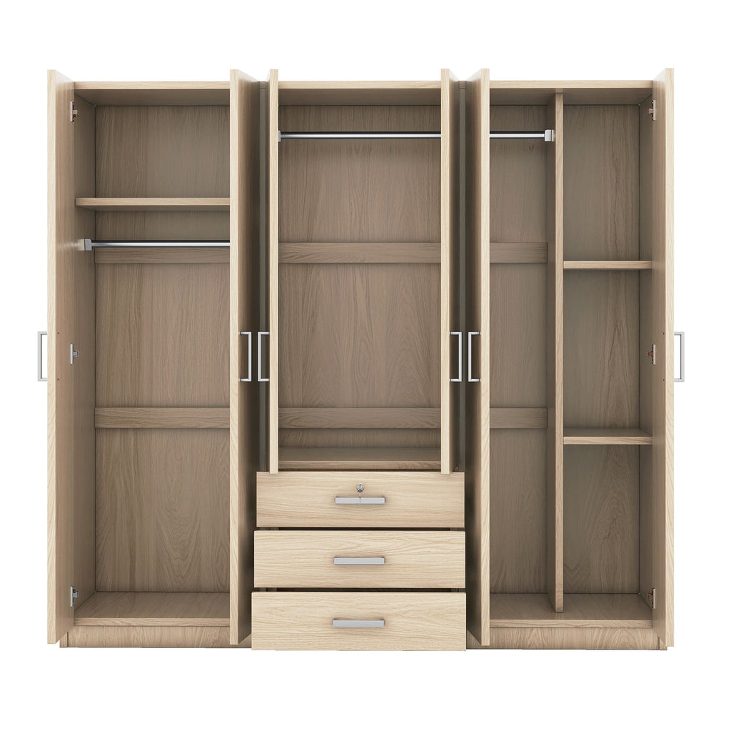 6 Doors Wardrobe Storage For Bedroom, With Big Drawers by Unique Piece Furniture