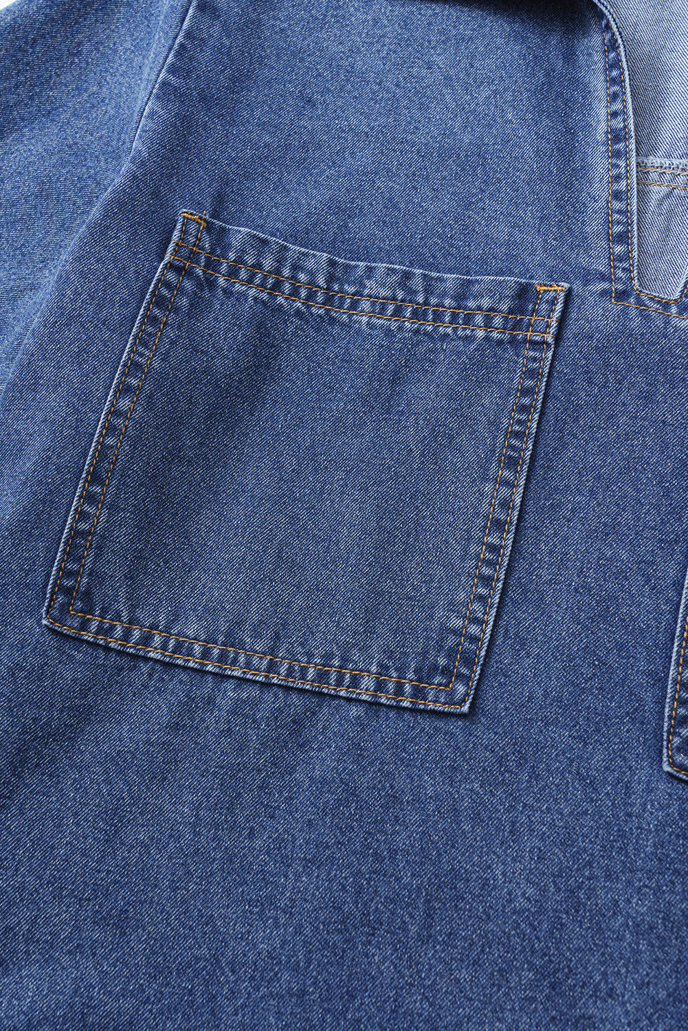 Blue Short Sleeve Collared Chest Pocket Denim Mini Dress by Wild and Free Boutique