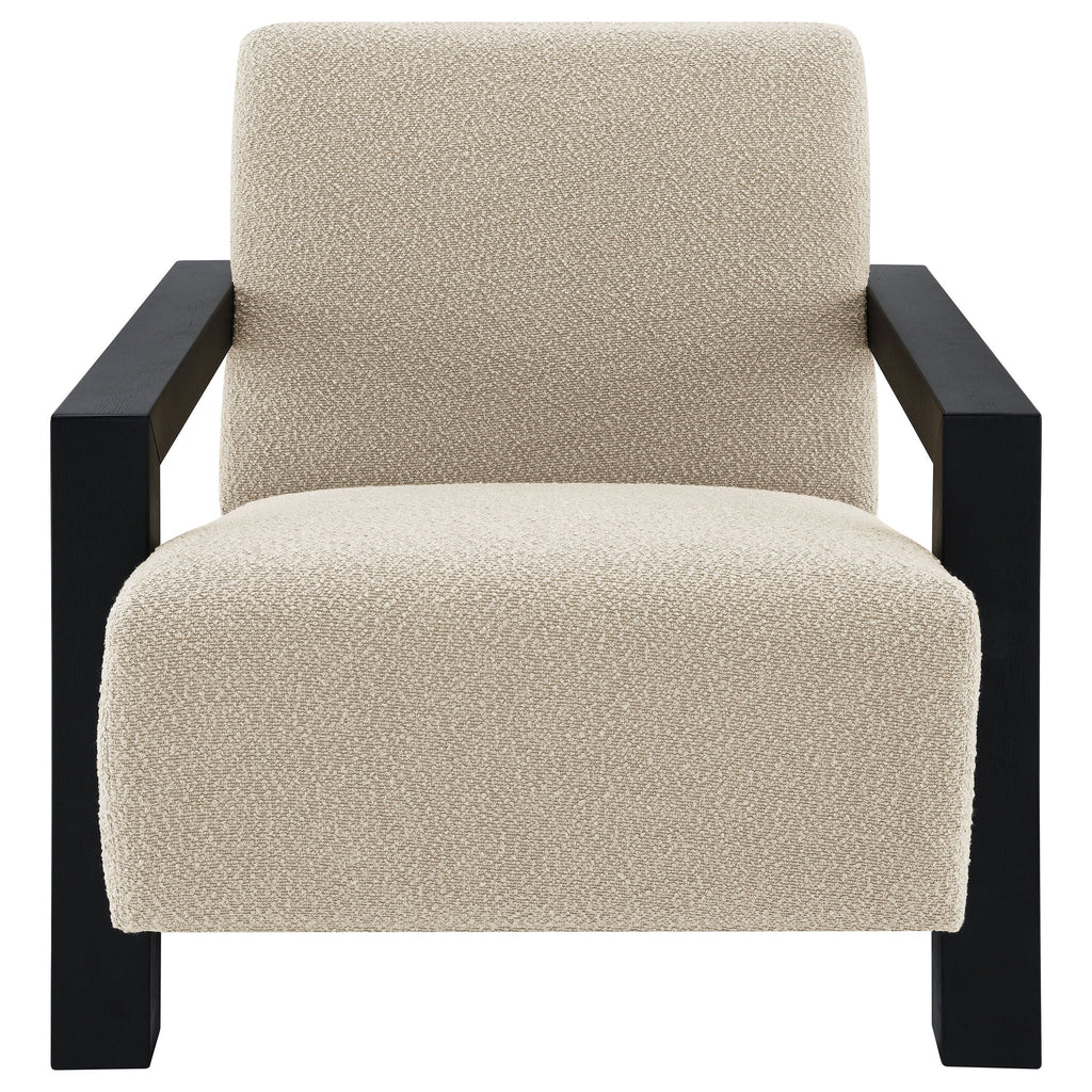 Fitzroy Boucle Upholstered Accent Arm Chair Latte by Unique Piece Furniture