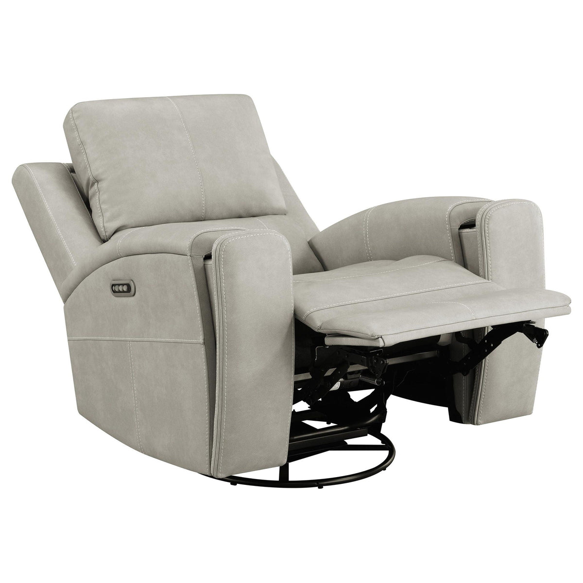 Brickston Triple Power Swivel Glider Recliner Grey by Unique Piece Furniture