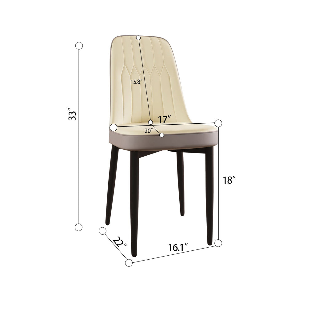 Modern Dining Chair With Cushions And Metal Legs by Unique Piece Furniture