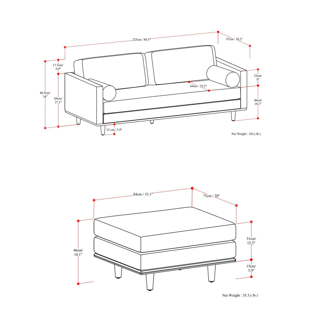 Morrison - Sofa And Ottoman Set by Unique Piece Furniture