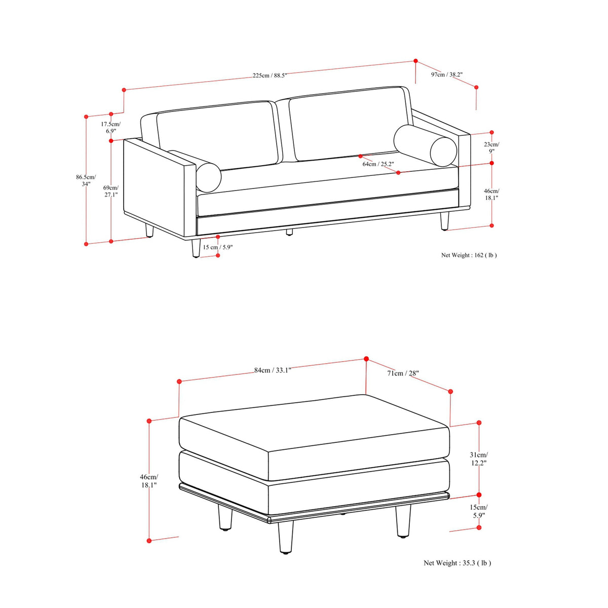 Morrison - Sofa And Ottoman Set by Unique Piece Furniture