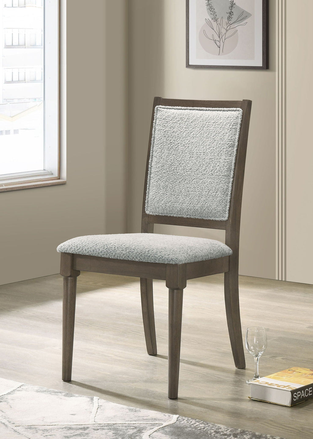 Onslow Upholstered Dining Side Chair Dark Brown (Set of 2) by Unique Piece Furniture