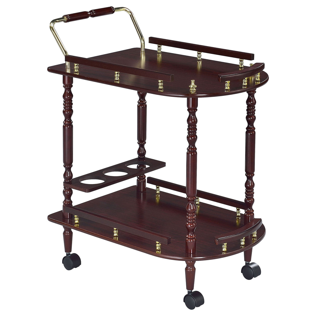 Palmer 2-tier Rectangular Wood Bar Cart Merlot by Unique Piece Furniture