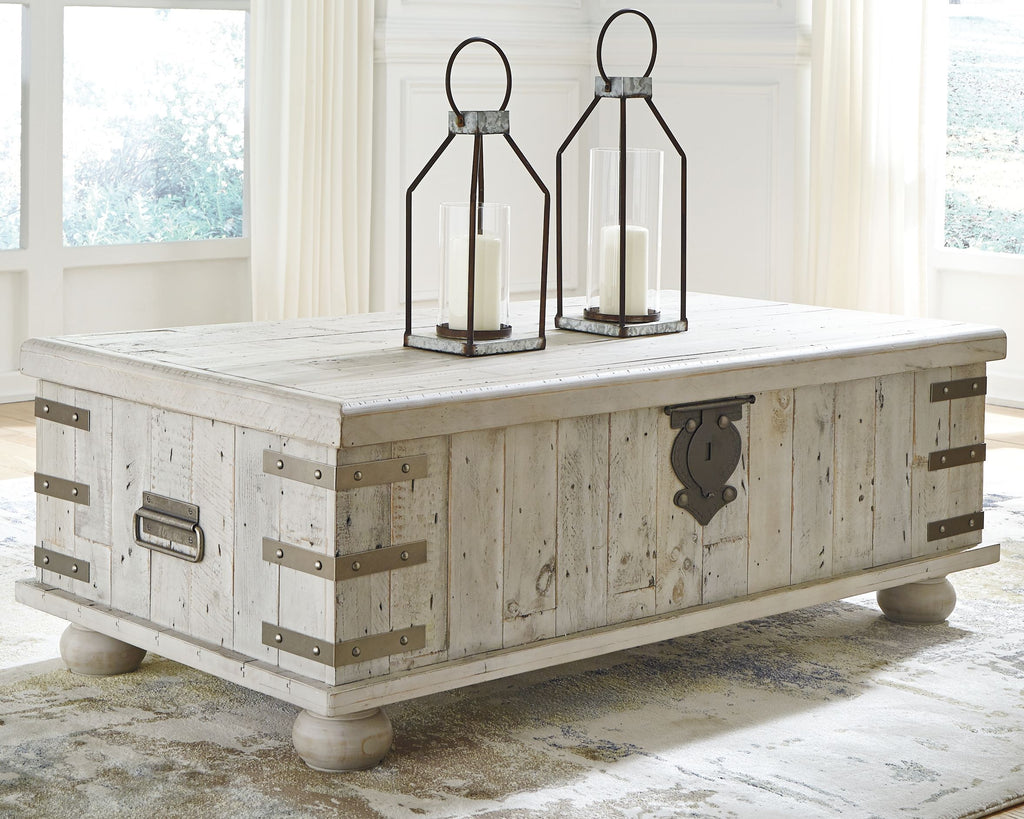 Carynhurst - Lift Top Cocktail Table - White Wash Gray by Unique Piece Furniture