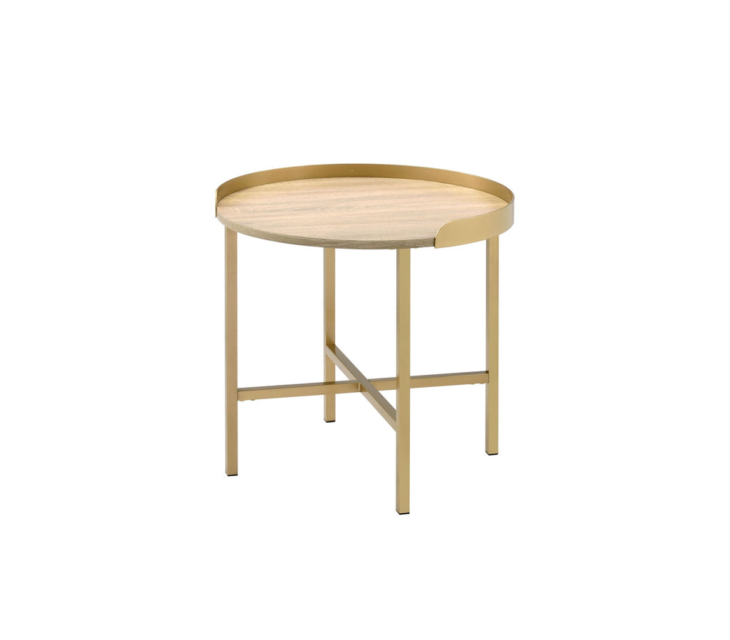 Mithea - End Table - Oak / Gold by Unique Piece Furniture