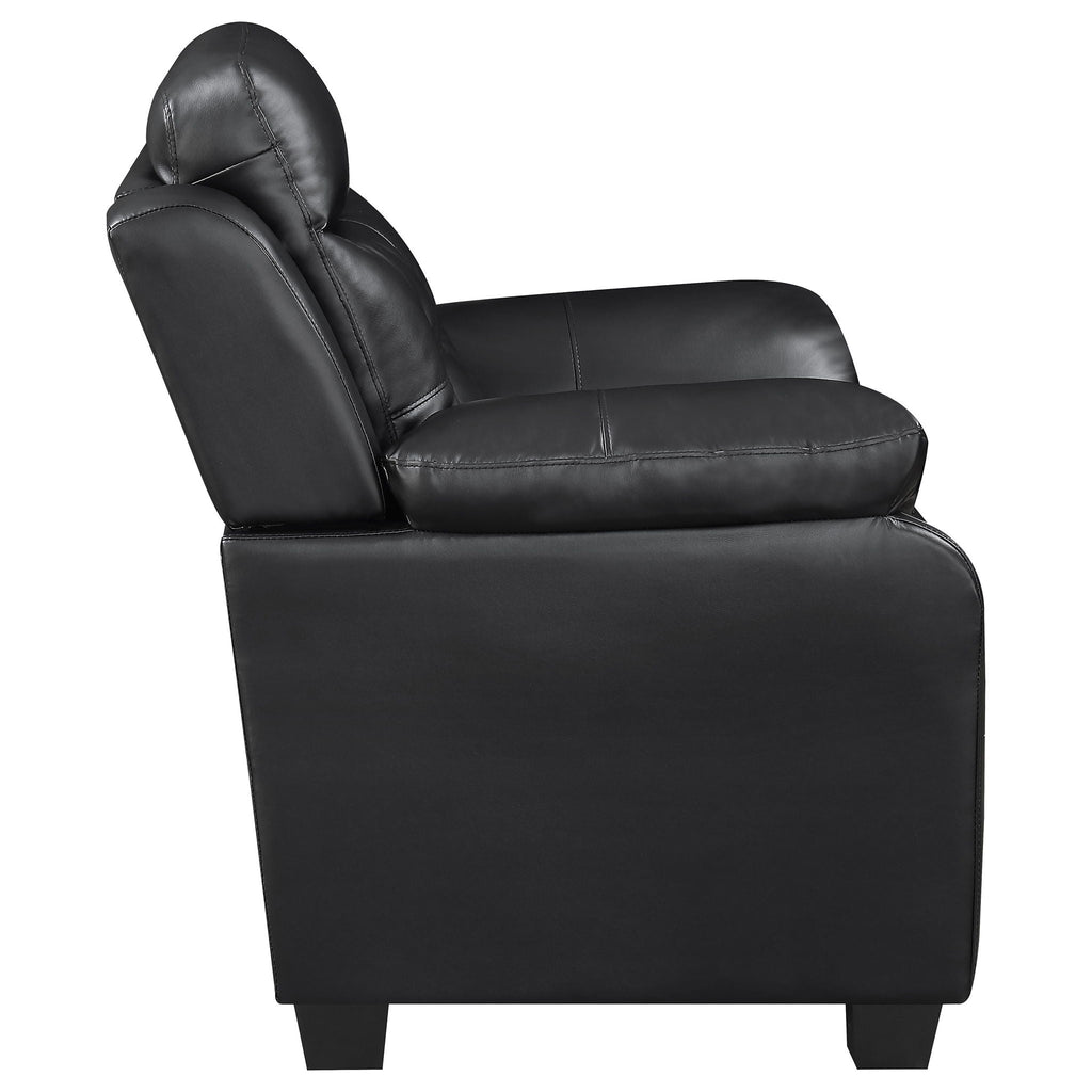 Finley 3-piece Upholstered Padded Arm Tufted Sofa Set Black by Unique Piece Furniture