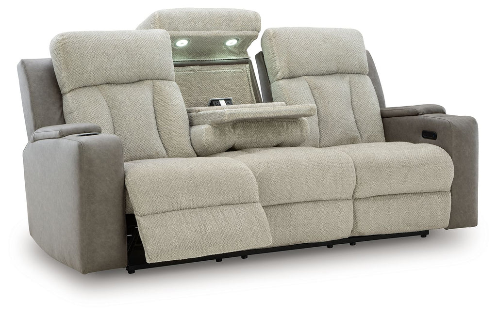 WhipLash - Power Reclining Sofa With Adj Headrest - Sisal by Unique Piece Furniture