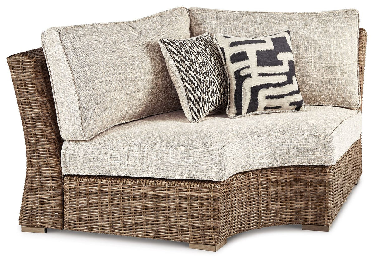 Beachcroft - Curved Corner Chair w/Cushion - Beige by Unique Piece Furniture