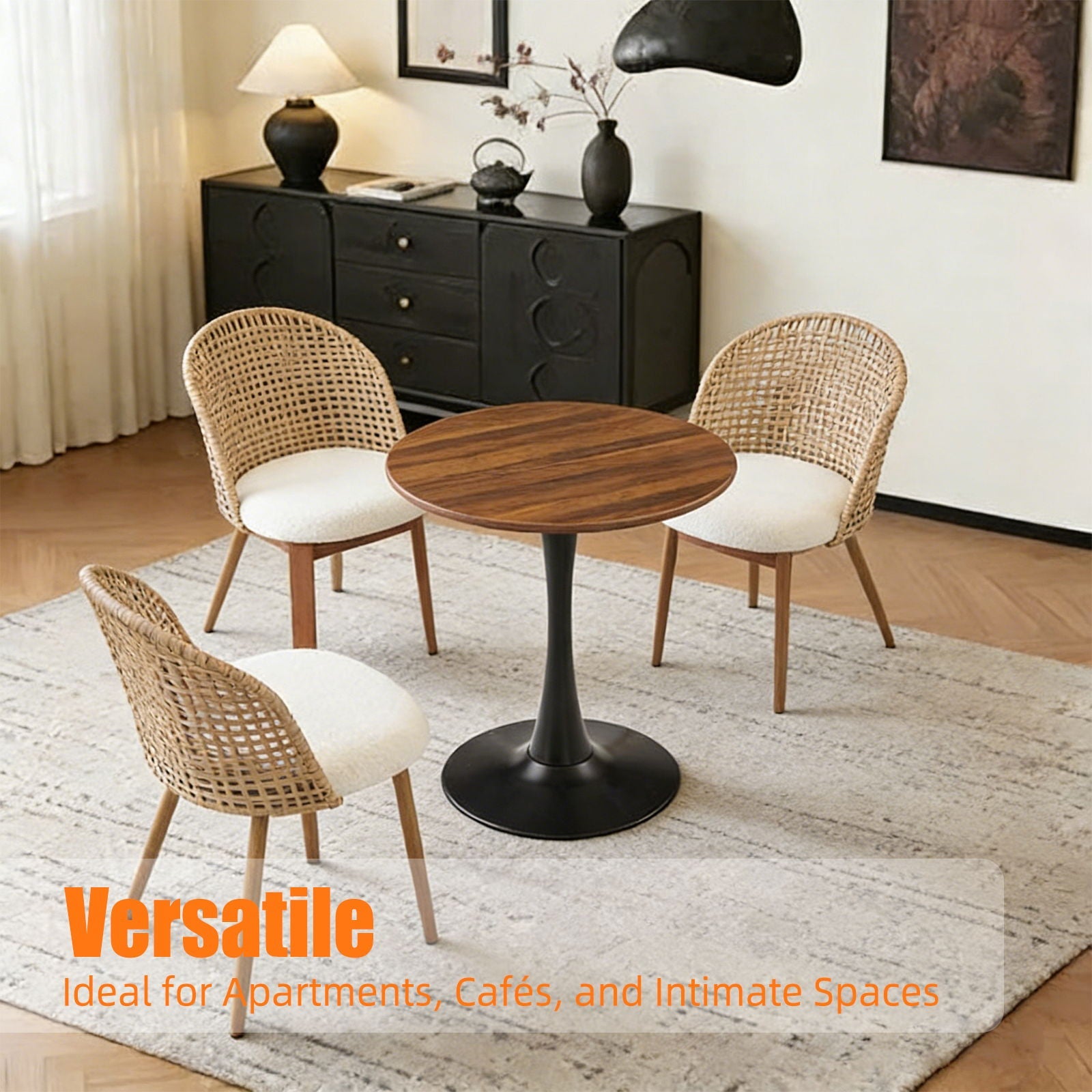 Round Dining Table With Tulip Style Base by Unique Piece Furniture
