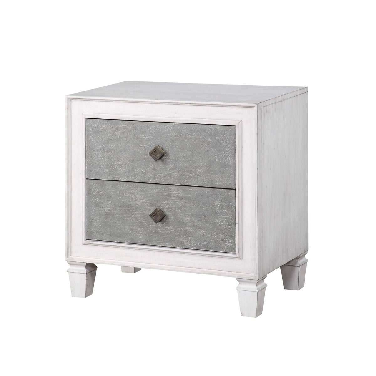Katia - Weathered Night Stand - Gray / White by Unique Piece Furniture