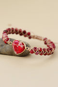 Handmade Heart Shape Natural Stone Bracelet by Wild and Free Boutique
