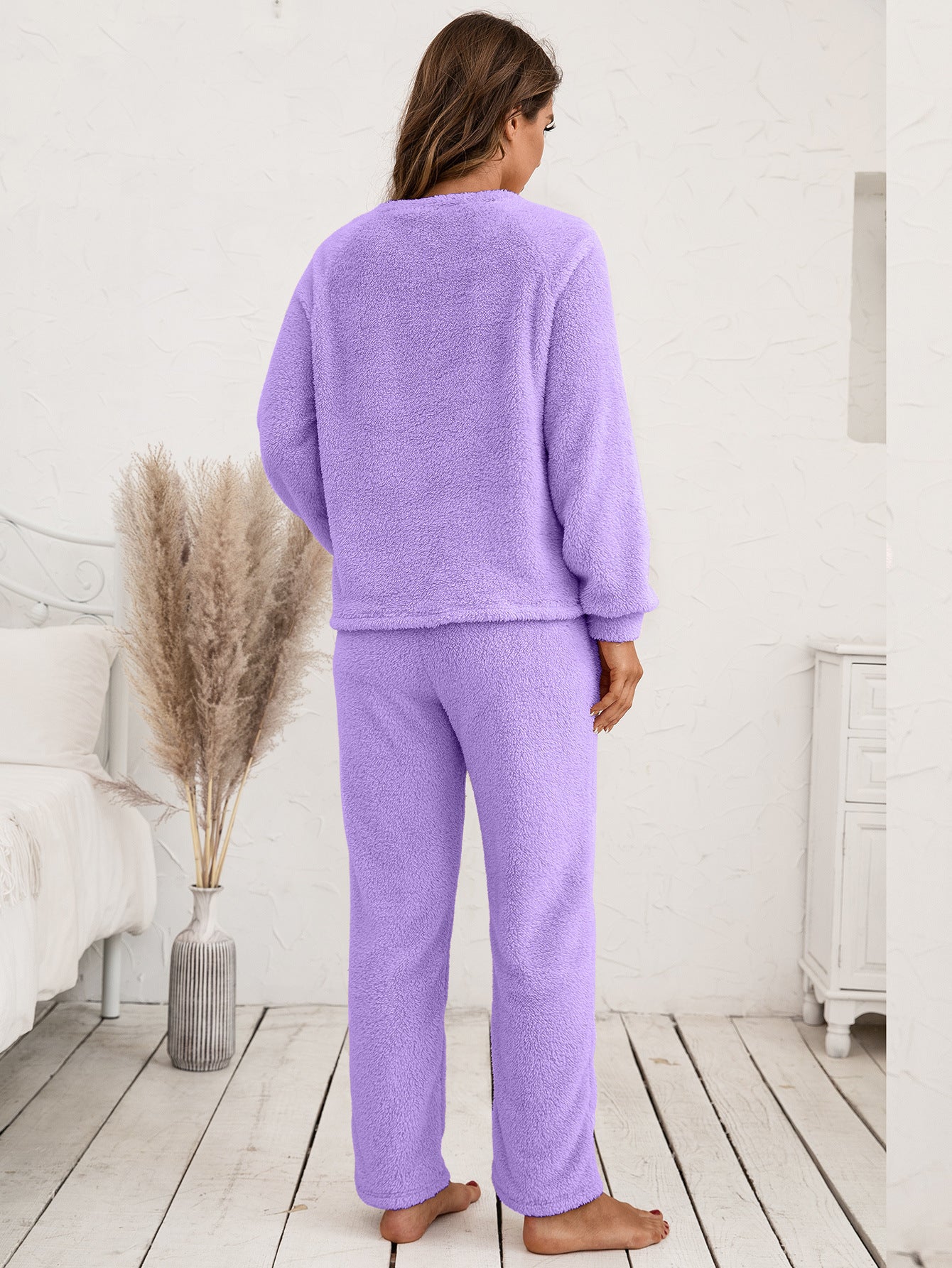 Ivy Lane Teddy Long Sleeve Top and Pants Lounge Set by Wild and Free Boutique