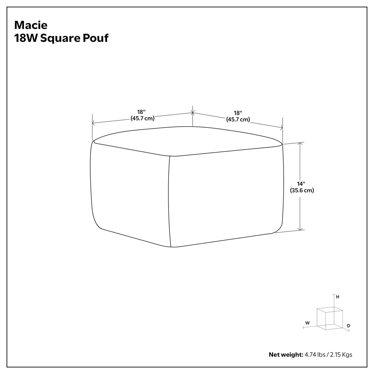 Macie - Square Woven Outdoor / Indoor Pouf - Gray / White by Unique Piece Furniture