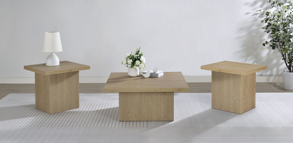 Devar 3-piece Square Cocktail Coffee End Table Set Latte by Unique Piece Furniture