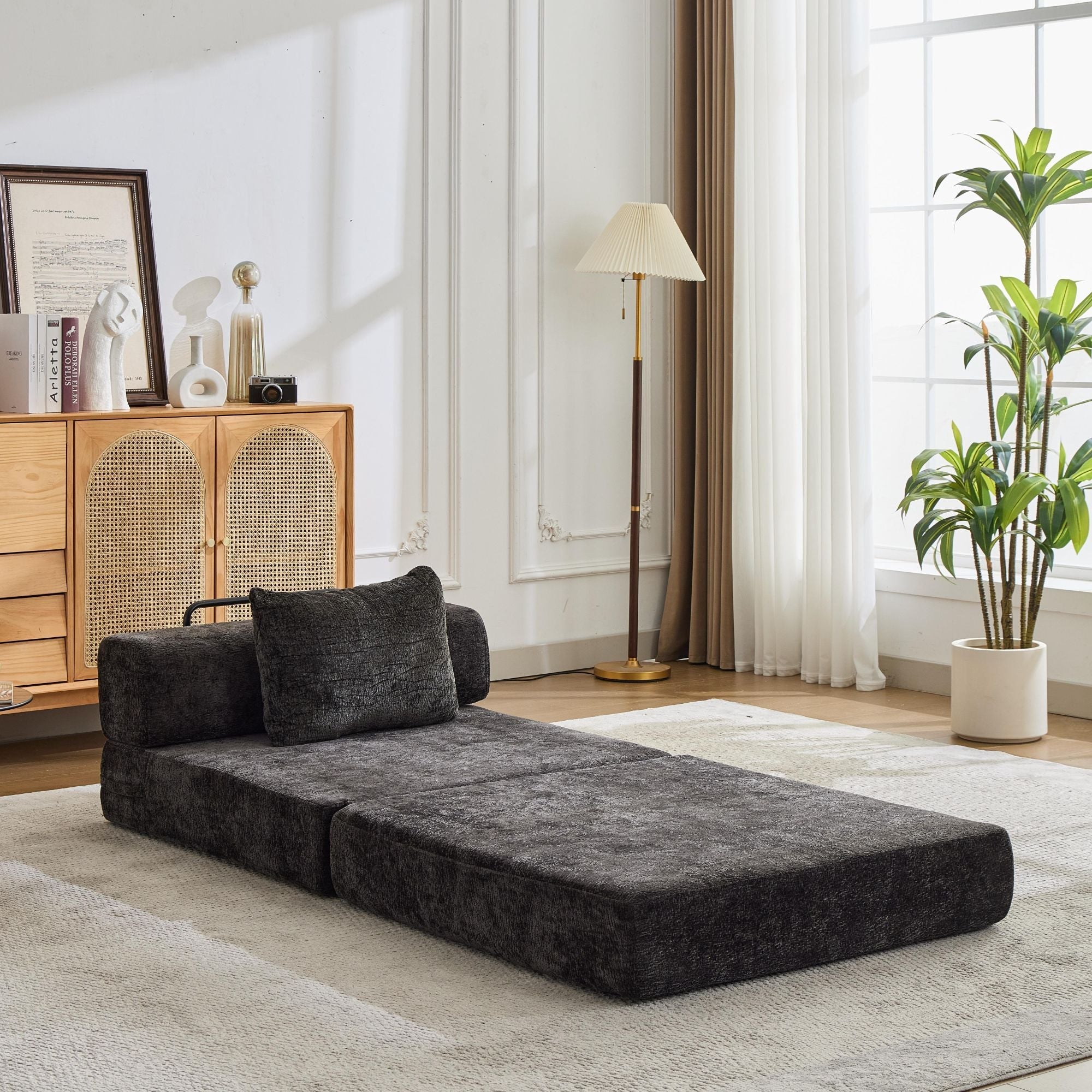 Convertible Floor Sofa Bed With Fixed Shape Frame For Living Room by Unique Piece Furniture