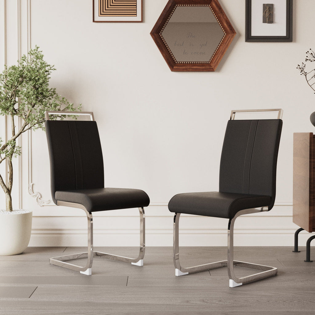 Modern Dining Chairs With Padded Seat, High Back by Unique Piece Furniture