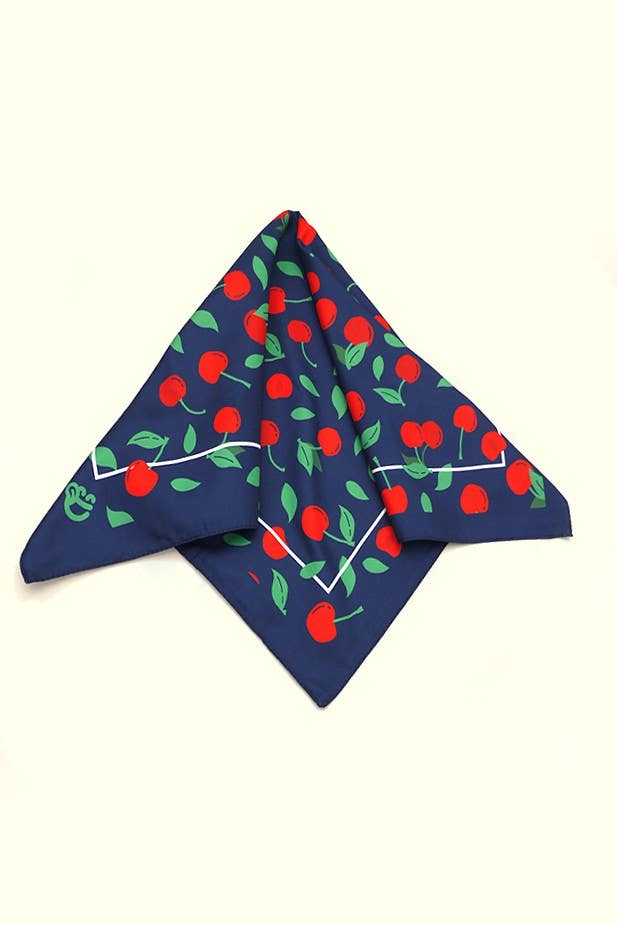 CHERRY SILKY FEEL BANDANA SCARF | 40SC613 CHERRY by Southern Satin