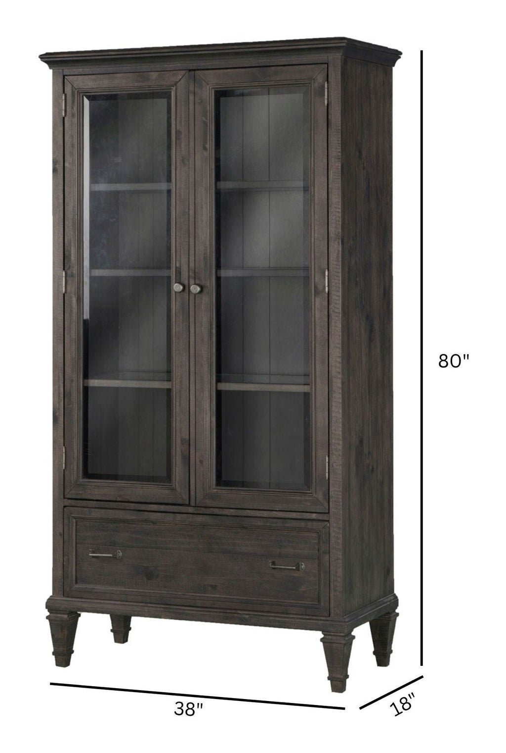 Sutton Place - Door Bookcase - Weathered Charcoal by Unique Piece Furniture