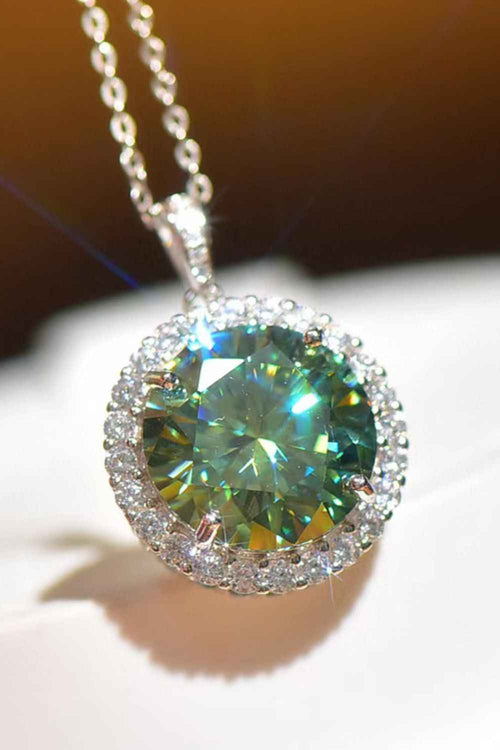 10 Carat Moissanite Pendant Platinum-Plated Necklace by Wild and Free Boutique