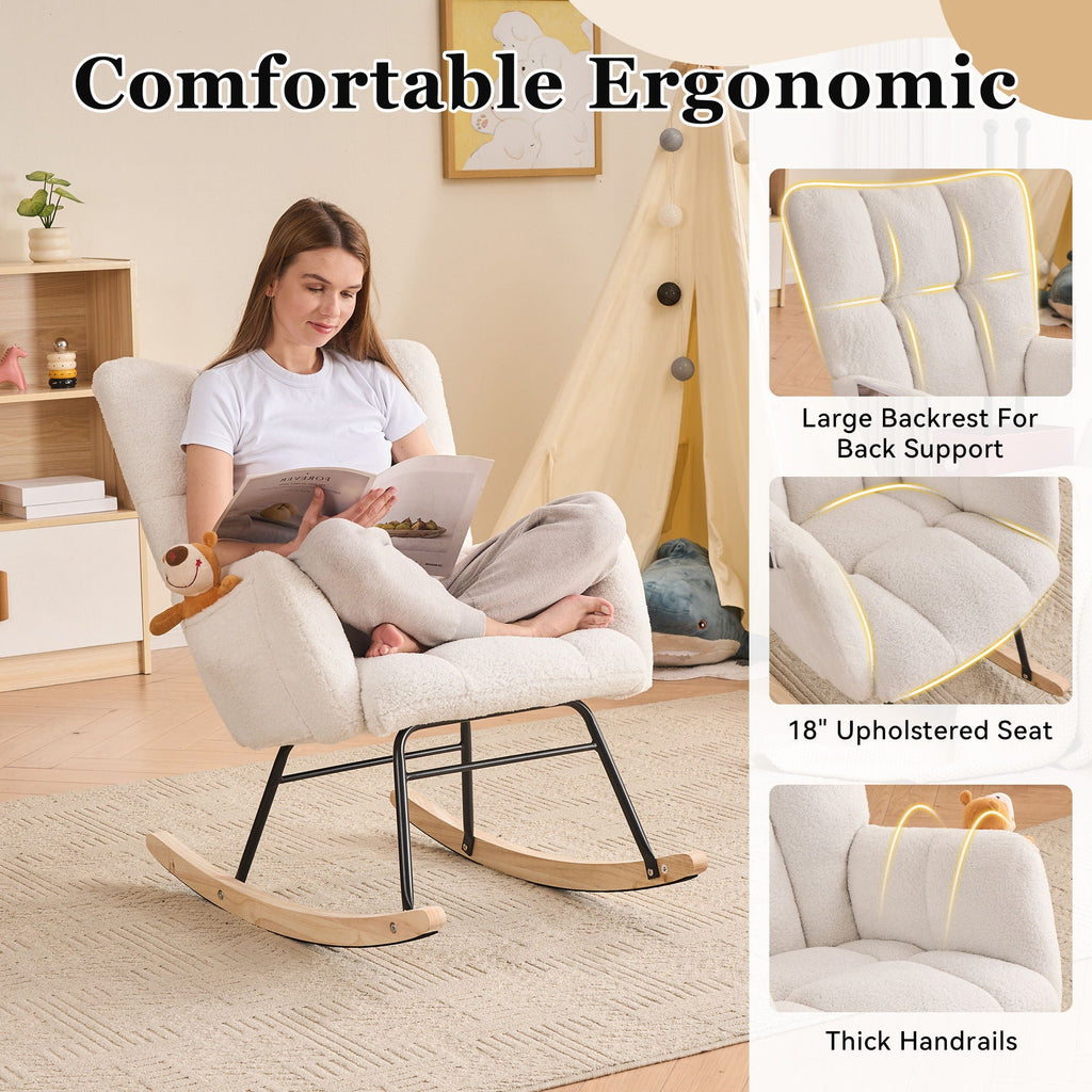 Rocking Gilder Chair For Living Room - Ivory by Unique Piece Furniture