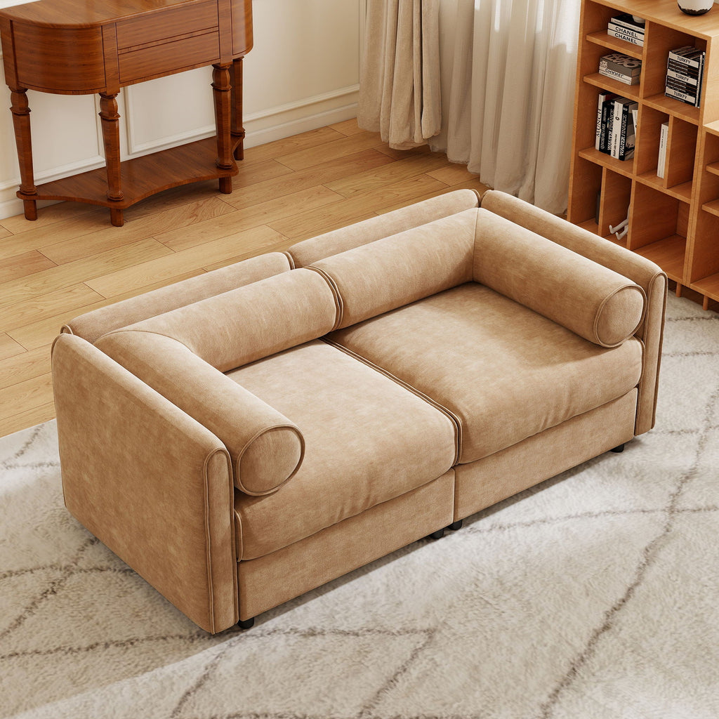 Stylish Sofa With Storage Seat And Cylindrical Backrest by Unique Piece Furniture