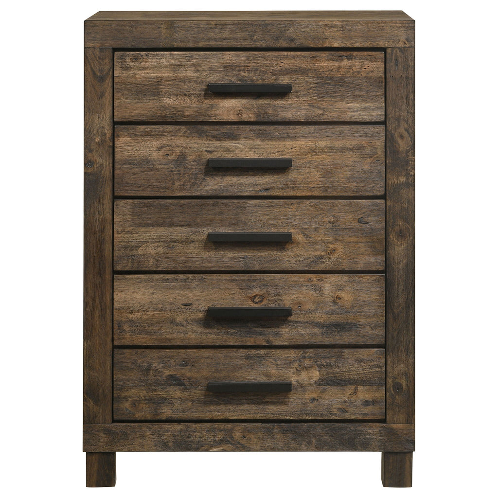 Woodmont 5-drawer Bedroom Chest Rustic Golden Brown by Unique Piece Furniture