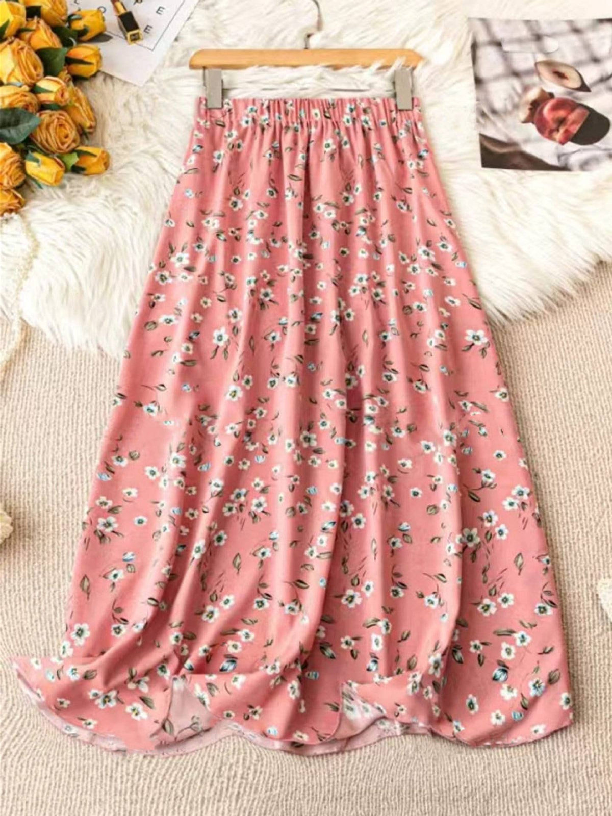 High Waist Slim Floral Maxi Skirt by SLATE Boutique & Gifts