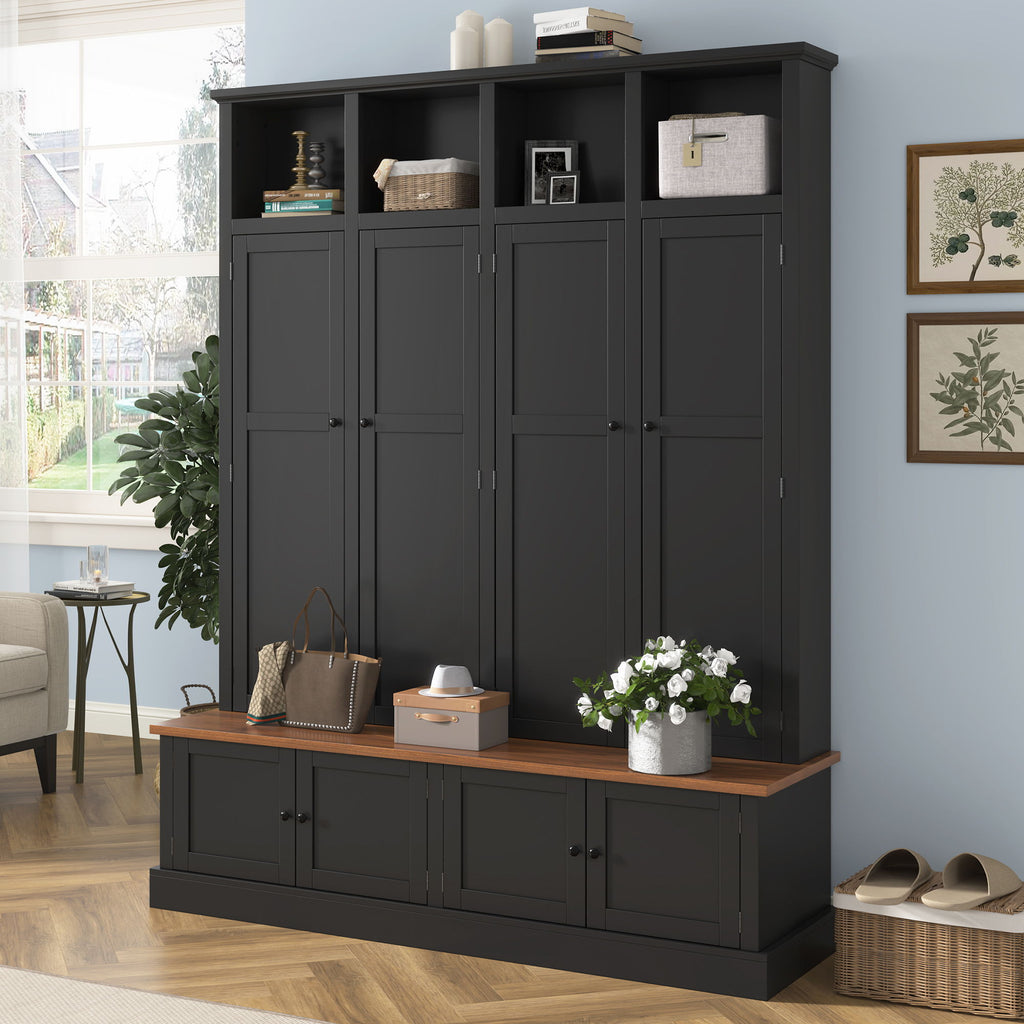 Hall Tree With Bench And Cabinet by Unique Piece Furniture