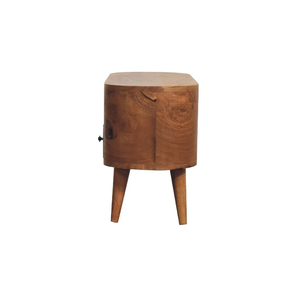 Modern Mini Rounded Entertainment Unit - Oak by Unique Piece Furniture