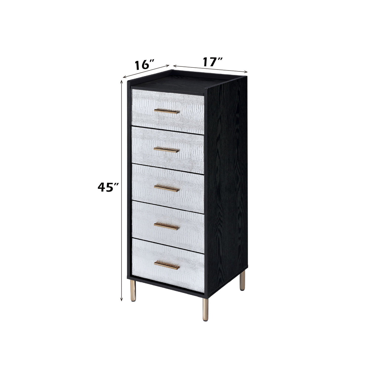 Myles - Jewelry Armoire - Black / Silver / Gold by Unique Piece Furniture