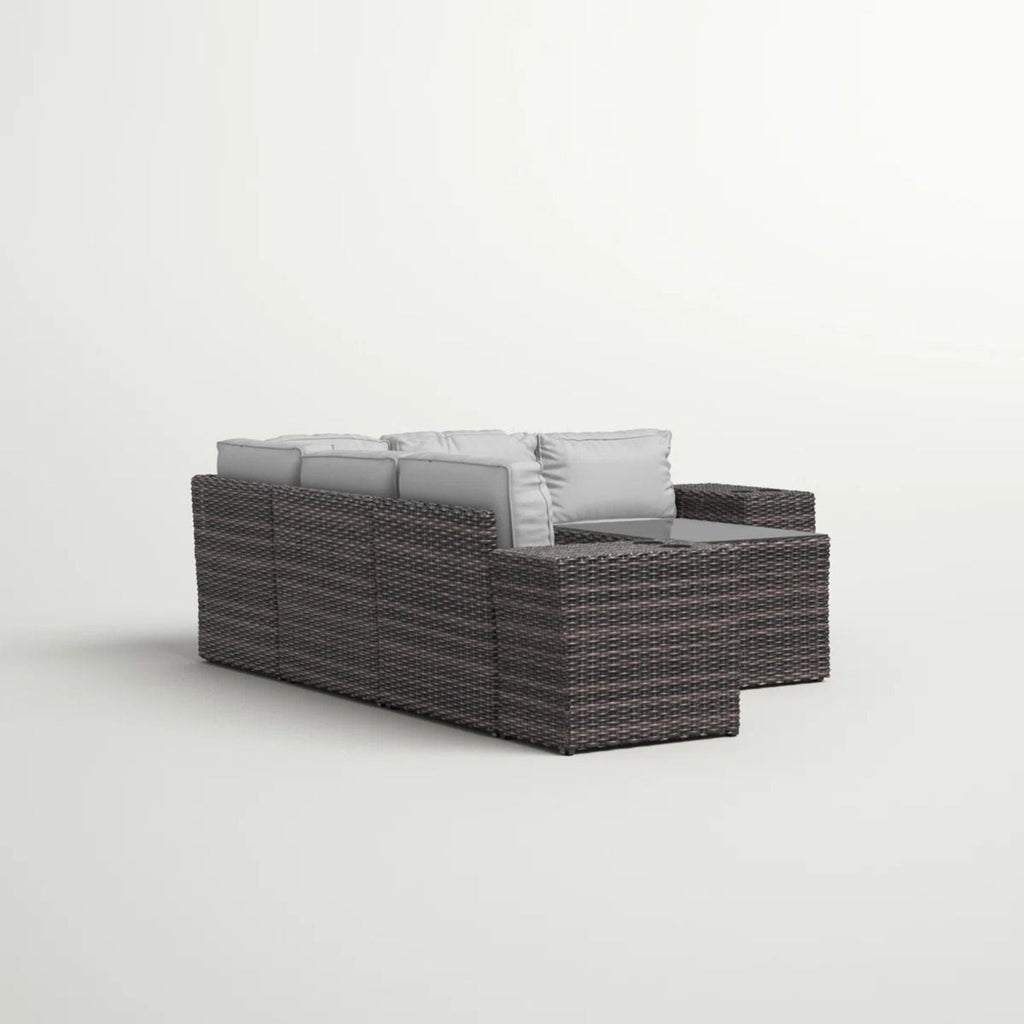 Modern Patio Rattan Sectional Set With Cushions by Unique Piece Furniture