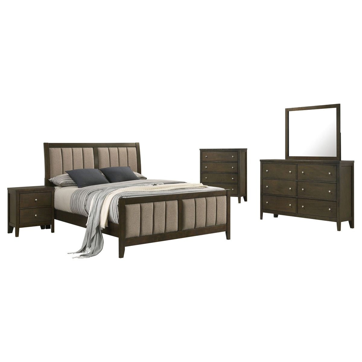 Wilkes 5-piece Queen Bedroom Set Dark Cocoa by Unique Piece Furniture