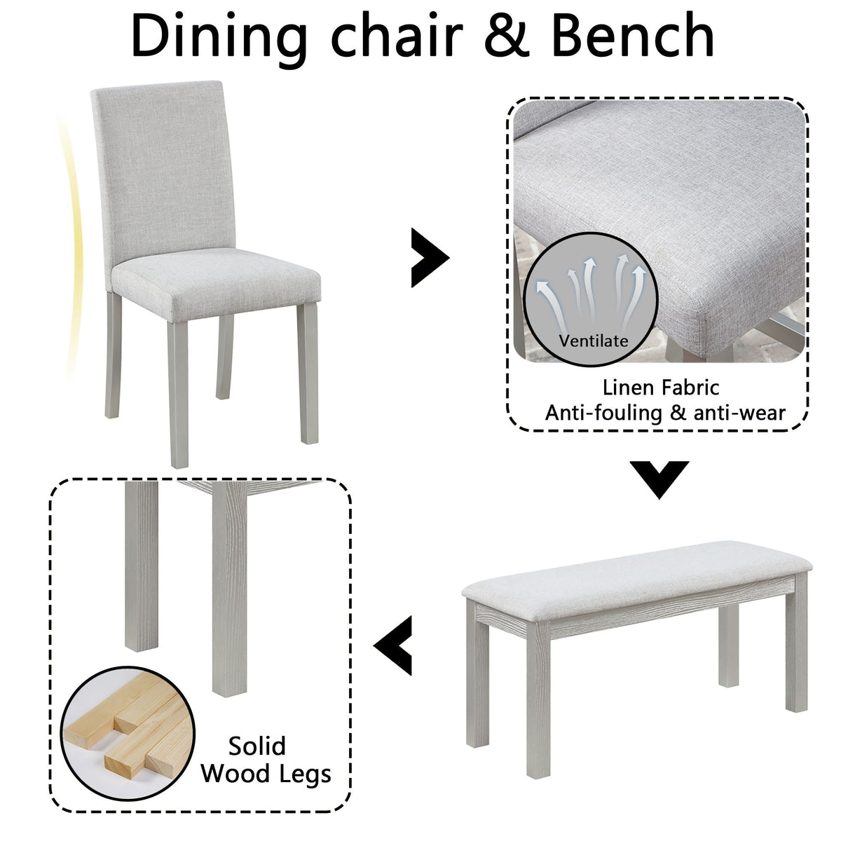 Dining Table Set With Crystal Decoration And Upholstered Chairs by Unique Piece Furniture