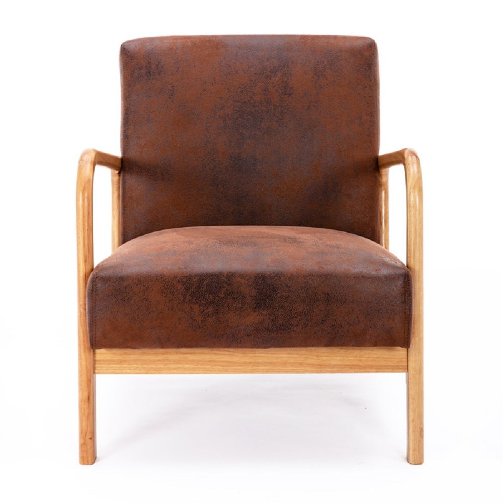 Classic Mid-Century Modern Accent Chairs, Open Framed Armchair With Cushioning by Unique Piece Furniture