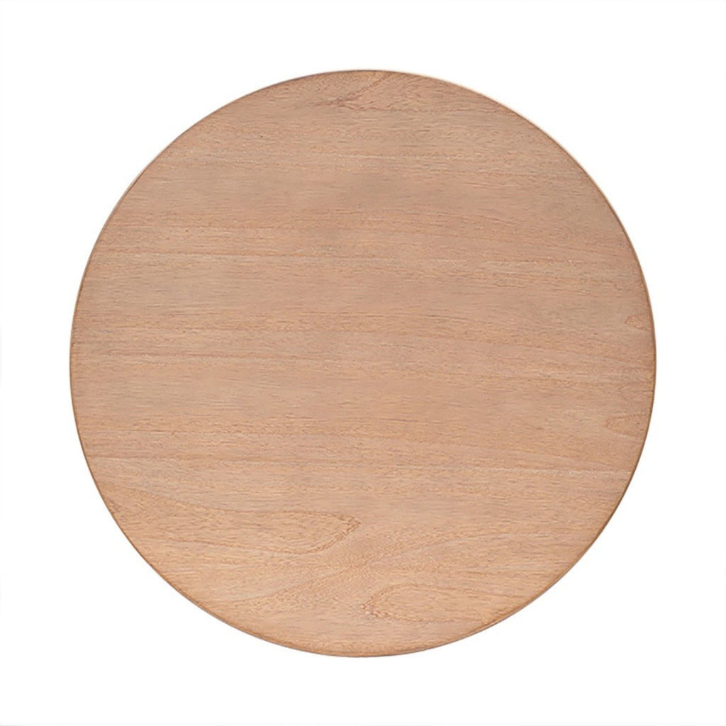 Minimalist Round Coffee Table With Shelf Storage - Natural by Unique Piece Furniture
