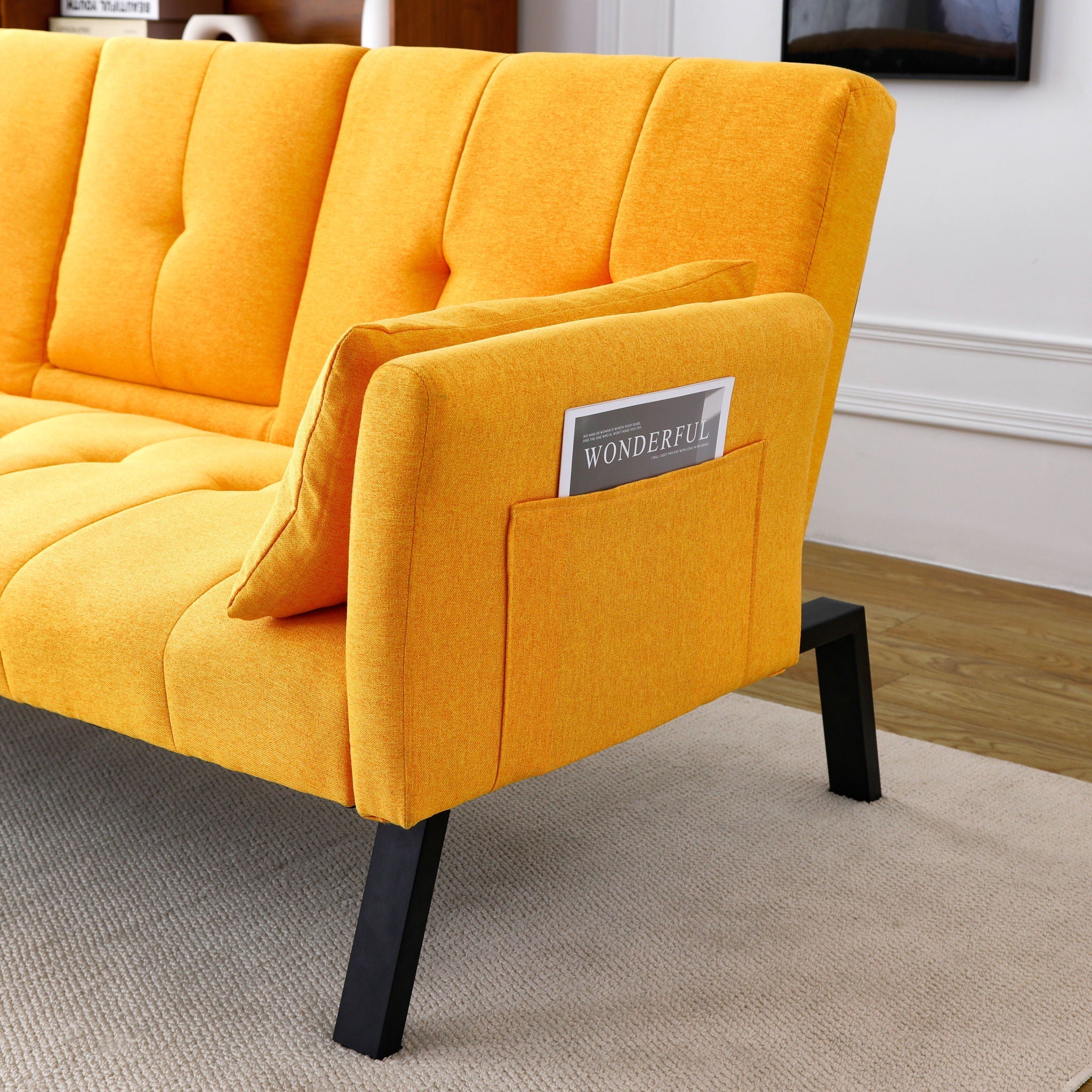 Sofa Bed With Foldable Design And Cup Holder by Unique Piece Furniture