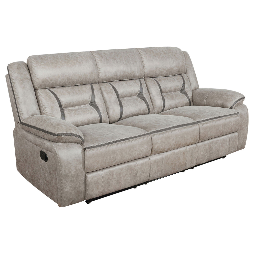 Greer 2-piece Upholstered Reclining Sofa Set Taupe by Unique Piece Furniture