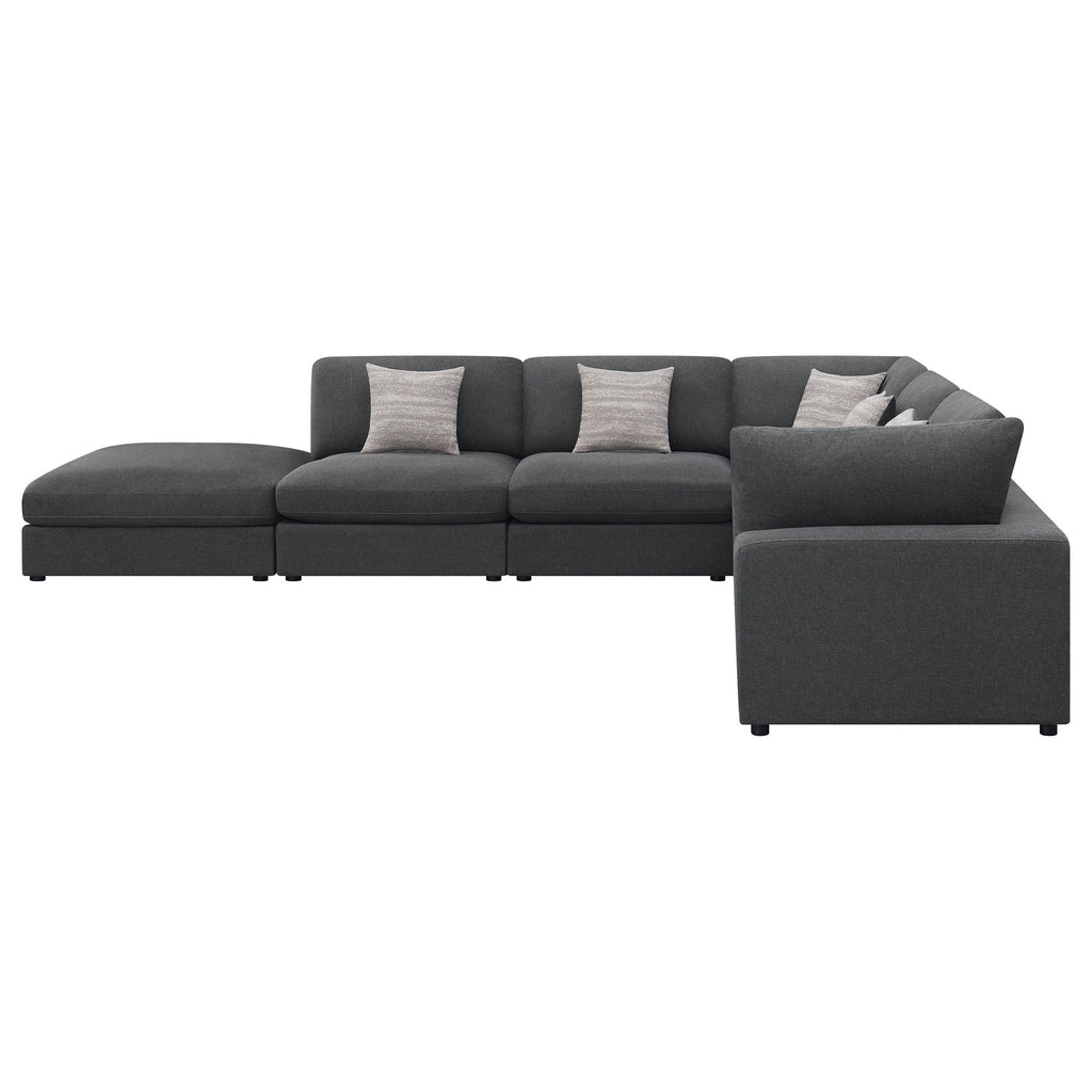 Serene 6-piece Upholstered Modular Sectional Sofa Charcoal by Unique Piece Furniture