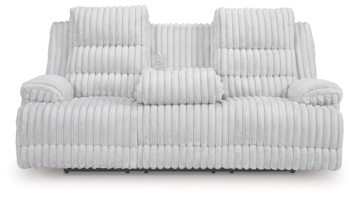 Rhines Falls - Reclining Power Sofa With Drop Down Table - Alloy by Unique Piece Furniture