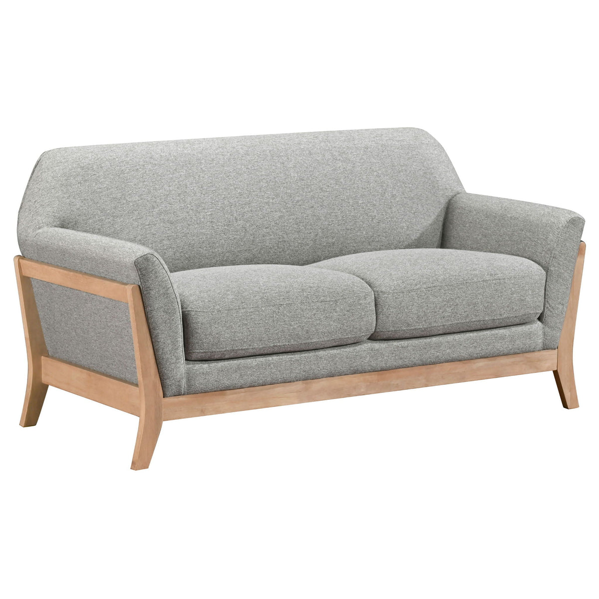 Vaughn Fabric Upholstered Flared Arm Loveseat Grey by Unique Piece Furniture