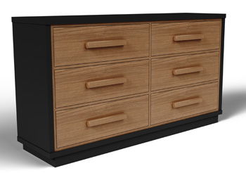 Kozmour - Six Drawer Dresser - Black / Brown by Unique Piece Furniture