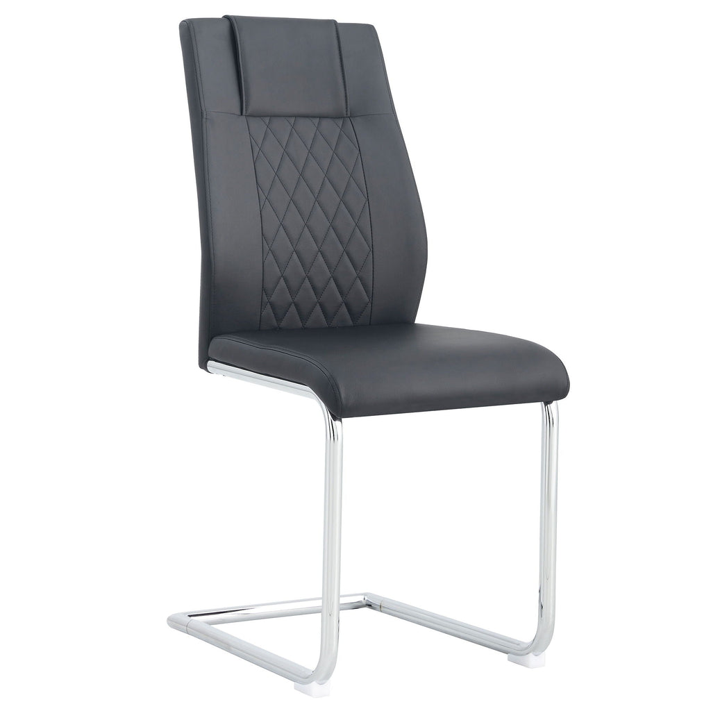Modern Dining Chairs With Padded Seat, Metal Legs by Unique Piece Furniture