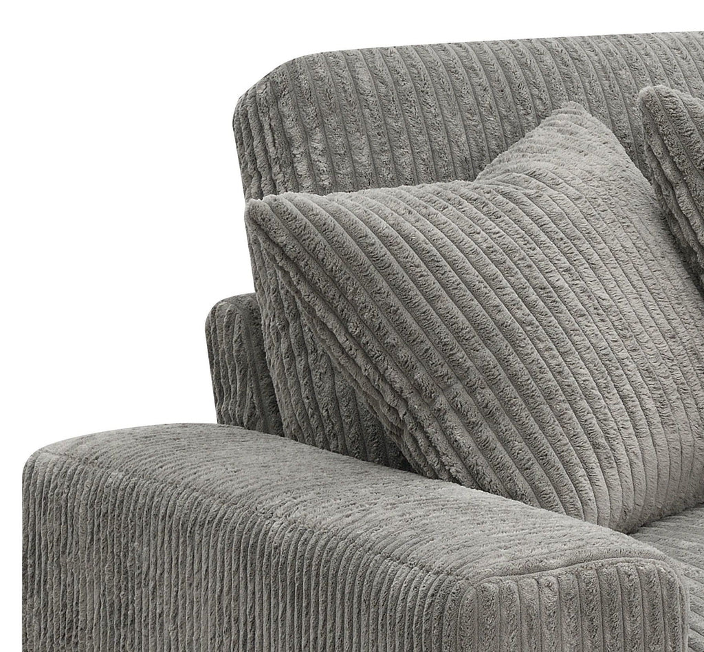 Tavia - Reversible Sectional Sofa With 6 Pillows - Gray by Unique Piece Furniture