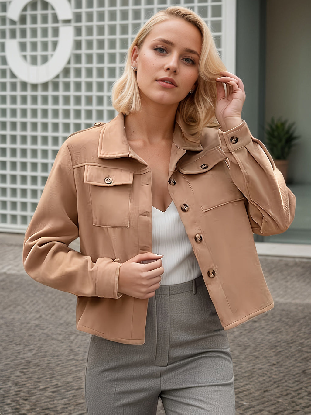 Women’s Plus Size Flannel Jacket by FitiqueFit